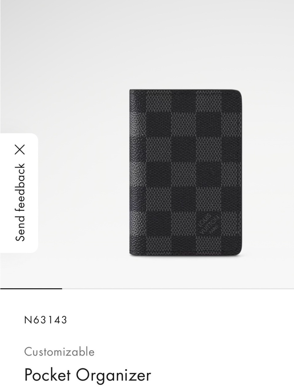 Genuine Louis Vuitton Black Damier Pocket Organizer
